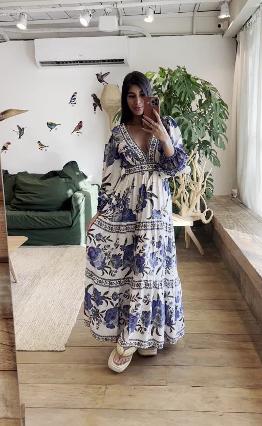 Vestido Estampado Aquarela Urbana