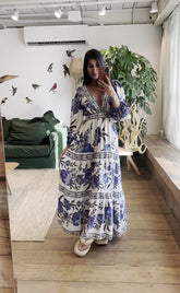 Vestido Estampado Aquarela Urbana