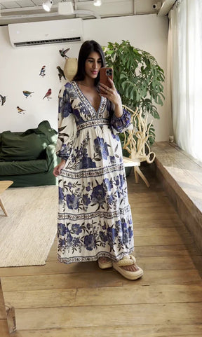 Vestido Estampado Aquarela Urbana