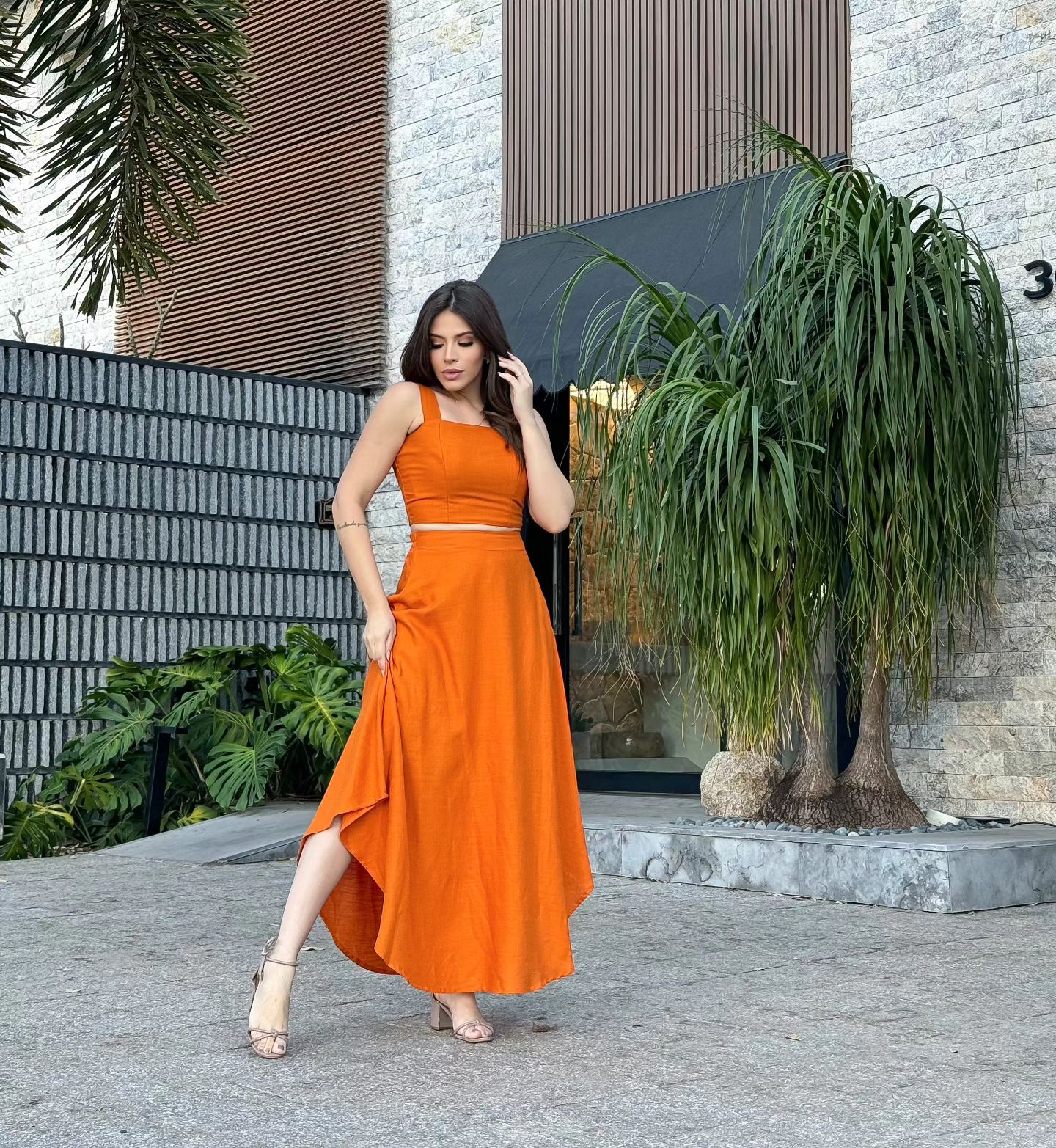 Vestido Flor Orange