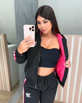 Conjunto Moletom  Adidas Bordado